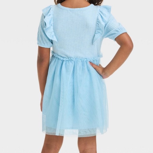 short-sleeve tulle dress - Picture 2 of 2